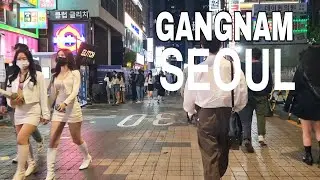 [4K] Seoul gangnam street  night walk-gangnam street atmosphere on late night weekend,seoul korea