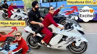 Cute Sister Riding Hayabusa😱India’s First Gen3 busa