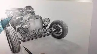 Speed Pencil Drawing of Ford Hot Rod by MadMac - Pinupart.it