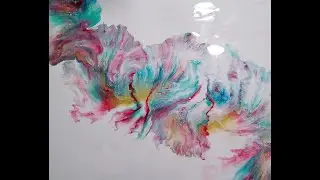 #10 Turquoise, Aqua, Gold, Pink, Alizarin Crimson Dutch Pour