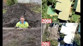 Homeowner discovers a swimming pool buried under his yard