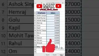 Find maximum salary in Ms Excel new tricks 😀 #excel #tricks #exceltips