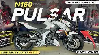 Bajaj Pulsar N160 USD Forks Single Seat 2026 New Updated Model GST Price Features Mileage 