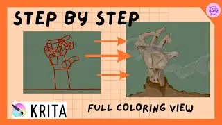 Krita Coloring: Draw + Color Hand from Scratch (Full Process!) #art #krita #digitalart #drawing