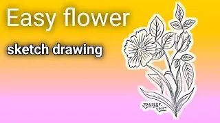 Beautiful Flower Sketch | Easy Flower Drawing Tutorial | Tauseef Art#drawing #pencildrawing #sketch 
