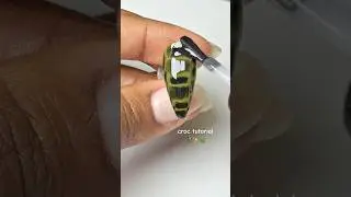 10 SECOND croc print TUTORIAL 🐊 #bloominggel #nails #naildesign #easynailart #diynails #nailart
