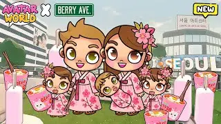 Primer VIAJE FAMILIAR a SEOUL COREA con el NUEVO BEBE 🍜 Berry Avenue x Avatar World 🩷
