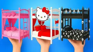 LABUBU vs HELLO KITTY DIY мини-дом 💝 Дёшево vs Миллиардерский ремонт 💝 Поделки