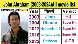 John Abraham (2003-2024) All movie list hit and flop john abraham movie #johnabraham 