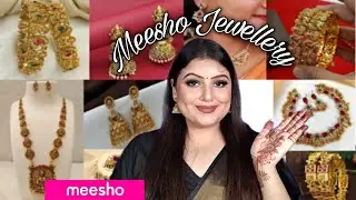 Meesho Jewellery Haul | Temple Jewellery | Bangles | Earrings | Necklace Set #meeshohaul