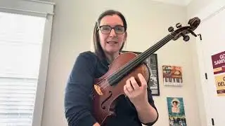 Beginning Viola players getting set up and rest position or banjo position & open strings