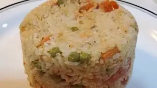 Asian style rice with salmon, veggies and tomatoes challenge # 22