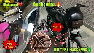 110 number tyre 🐍big mudguard || coupling rubber problem solve ✅ #foryou #splendormodifid #modify
