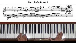 Бах, трёхголосная инвенция, симфония № 1 до мажор, BWV 787, учебник по фортепиано