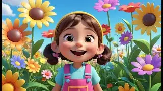 Seven Little Flowers Blooming Bright | Cheerful Counting Song for Kids | Colorful Flower Rhyme
