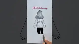 BTS Girl Drawing For Kids #kids #forkids #forgirls #btsarmy #shorts #girldrawing