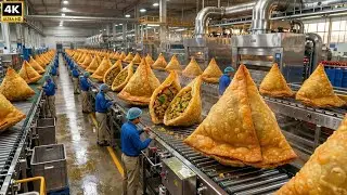 Inside the Samosa Production Line | High-Speed Cutting, Mixing & Packing