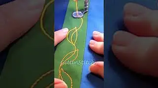 Stylized Mod Leaf Vine design - #asmr Stitchy #shorts