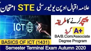 Basics of ICT (1431)-Semester Terminal Exam Autumn 2020-BA/B.Com/Associate Degree Program