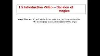 1.5 (day2) Intro Video -- Division of Angles