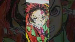 tanjiro using sun breathing drawing #tanjiro #demonslayeramv  #animedrawing#demonlayer