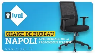 Chaise de bureau ergonomique Napoli avec r&eacute;glage de la profondeur d'assise | VIVOL