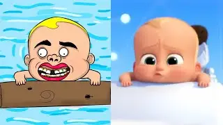 Baby Boss Dance Monkey Cute Funny Baby Funny Drawing Meme | The Boss Baby 