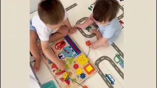 Best Montessori busy board keeps both infants & toddlers learning for hours. See comments for link!
