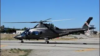 Agusta A109 Corporate Helicopter Engine Start & Takeoff - N433AK Van Nuys Airport