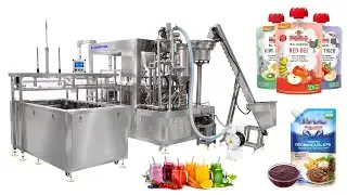 Food Grade Spout Pouch Filling Machine with CIP & Auto Pouch Feeding #spoutpouch