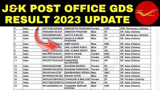 Post Office GDS Result 2023 update | J&K Post office gds result 2023
