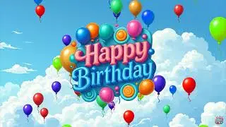 Vibrant Happy Birthday Animation with Floating Colorful Balloons | Festive Motion Graphic Video
