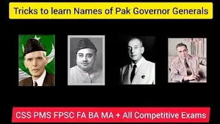Trick to learn name of Pakistani Governor Generals || Names of Pak Governor Generals||