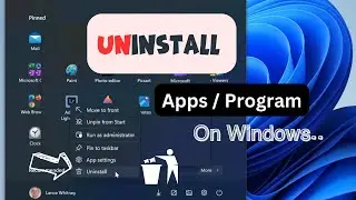 How to Uninstall Program / Apps in window 10|