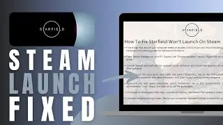 How To Fix Starfield Won't Launch On Steam - Solved!