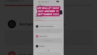 ARI WALLET DAILY QUIZ ANSWER 19 SEPTEMBER 2025 #shorts