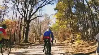 Riding gravel in umstead state park