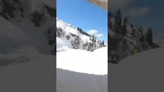 Drop under the bridge on the piste to Stuben am Arlberg.