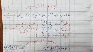 جمع التكسير لتلاميذ السنة الاولى متوسط والخامسة ابتدائي الفصل الاول 