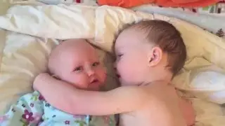 Boy's Cute Reaction To His Crying Sister