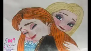 كيفيه رسم ٱلملكه إلسا و آنا & Nour Eleaswy painter | Drawing Frozen2 - Elsa & Anaa