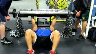 Elite Power Fitness Alaska... Floor Press W/Elite Power log and chains