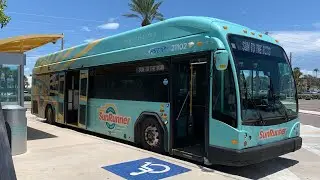 PSTA SunRunner #21102 leaving St Pete Beach Access Park