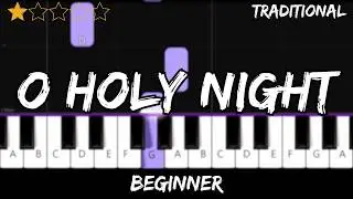 Christmas Carol - O holy Night - Easy Beginner Piano Tutorial - For 1 Hand