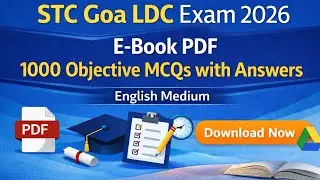 STC Goa LDC Exam 2026 eBook PDF | 1000 Objective MCQs with Answers | English Medium