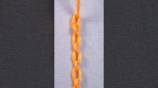 cable chain stitch embroidery tutorial part 2, #embroidery #shorts  #handembroidery #embroidery