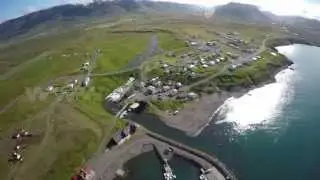 Hofsos town Iceland ' aerial