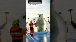 Rescue bear from ice #animal #rescueanimal #aivideo #funny #foryou