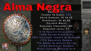 D2R Unique Items - Alma Negra (Sacred Rondache)
