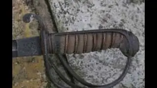 Etched blade infantry sword shagreen handle